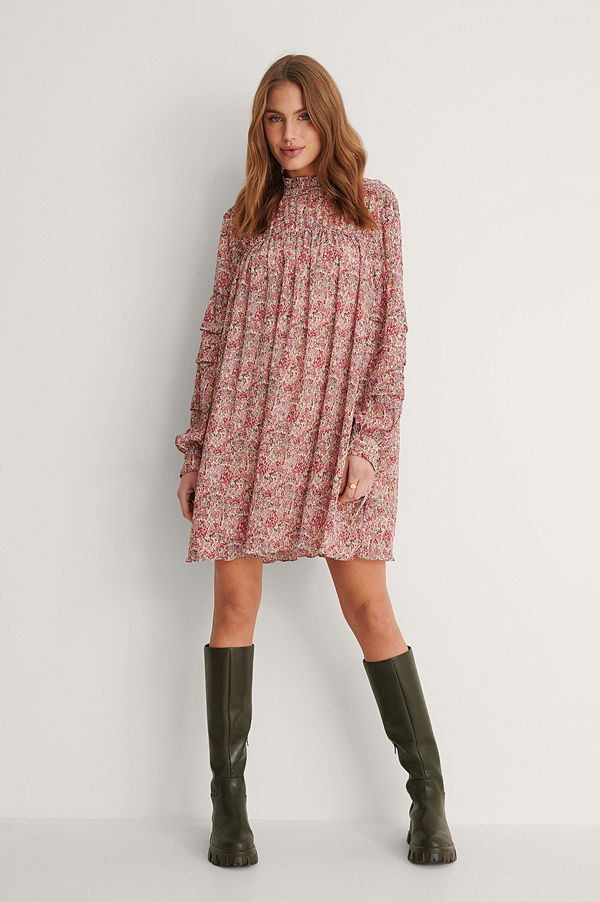 NA-KD Boho Klänning Med Blommigt Tryck Och Struktur multicolor