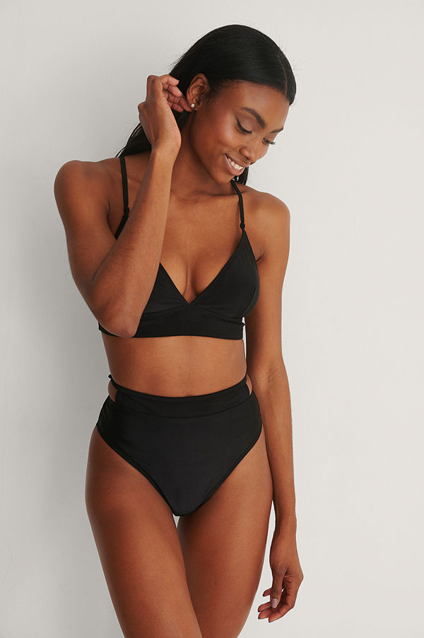 NA-KD Swimwear Recycled Bikinitrosa Med Knytdetalj svart