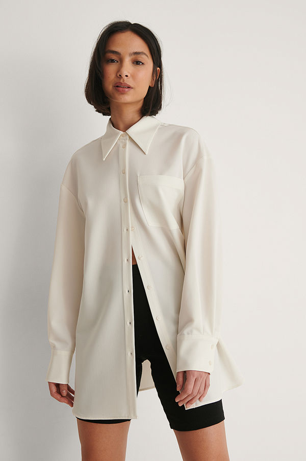 NA-KD Classic Oversize Skjorta vit