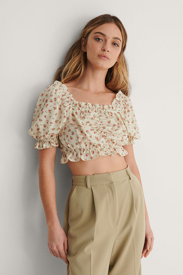 NA-KD Boho Topp Med Tryck multicolor