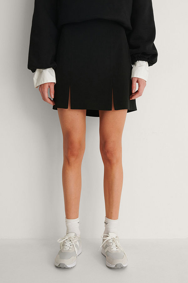 NA-KD Trend Recycled Minikjol Med Slits svart