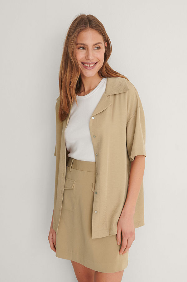 NA-KD Trend Recycled Minikjol beige