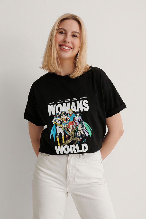 Warner Bros. Ekologisk Wonder Woman Oversized T-shirt svart
