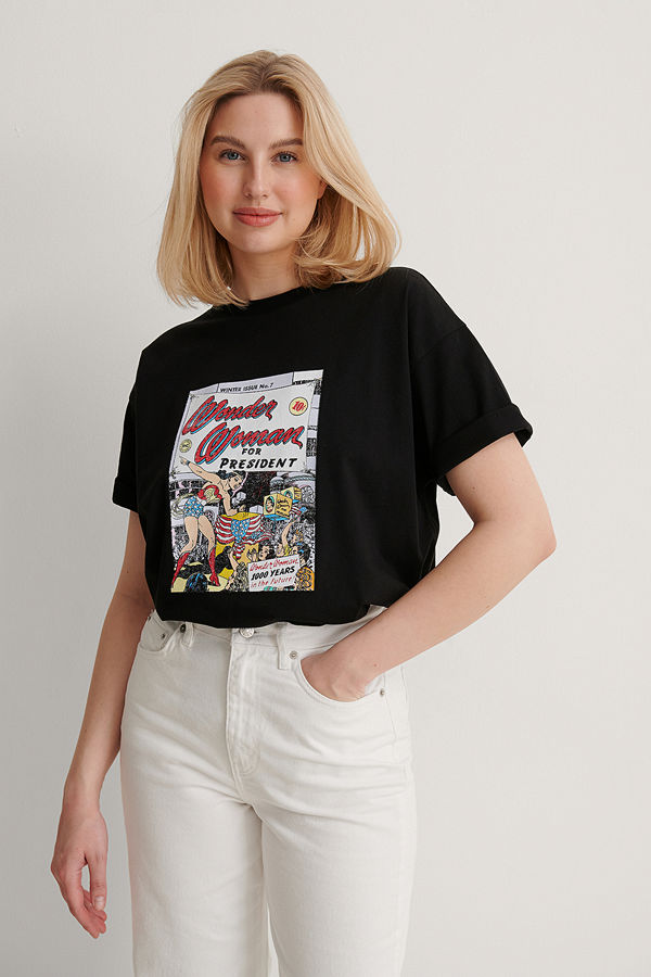 Warner Bros. Ekologisk Wonder Woman Oversized T-shirt svart
