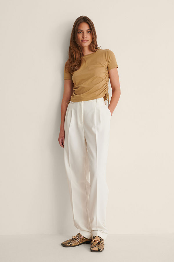 Trendyol Jerseytopp Med Dragsko beige