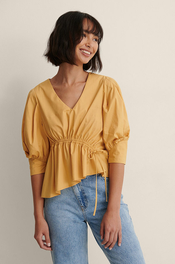 NA-KD Trend Blus Med Dragsko gul