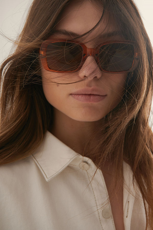 NA-KD Accessories Rundade Solglasögon orange