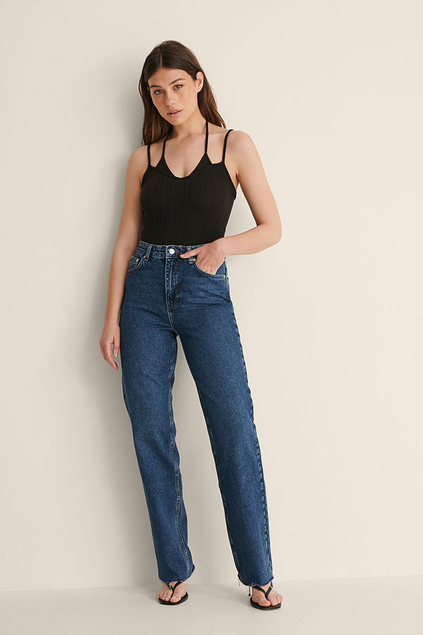Jasmin Azizam x NA-KD Ekologiska Denimskjorta Med Fickor blå