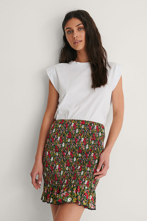 NA-KD Kjol Med Smock Och Rysch multicolor