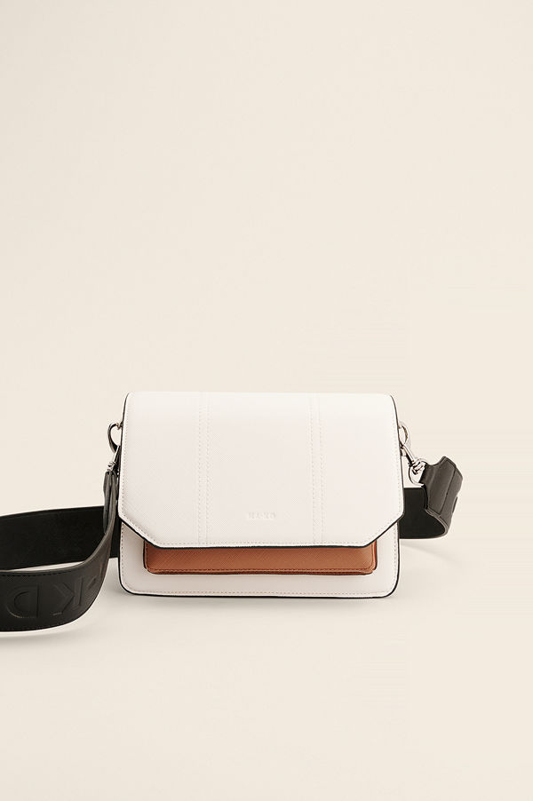 NA-KD Accessories omönstrad axelväska Recycled Flerfärgad Crossbody-väska vit