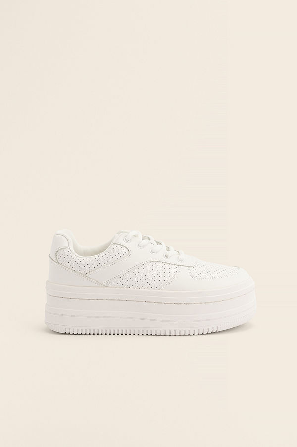 NA-KD Shoes Baseballskor Med Plattform vit