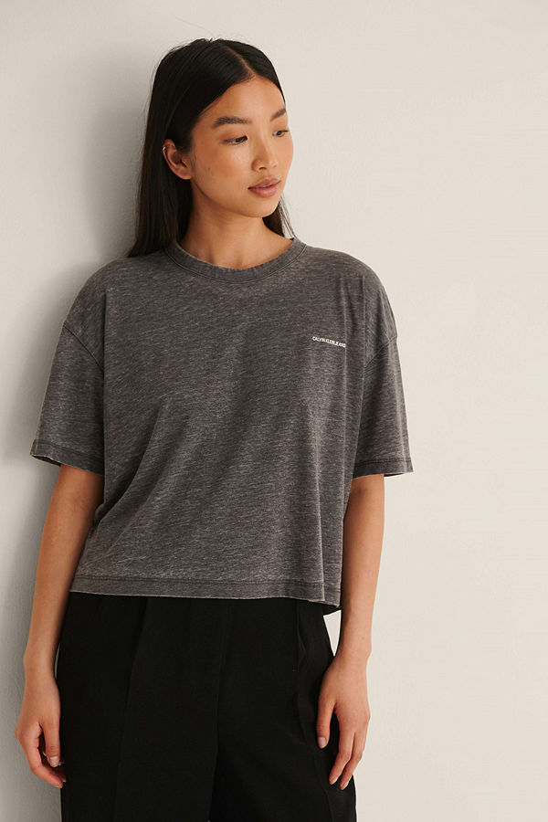 Calvin Klein Burn Out Oversized Tee grå