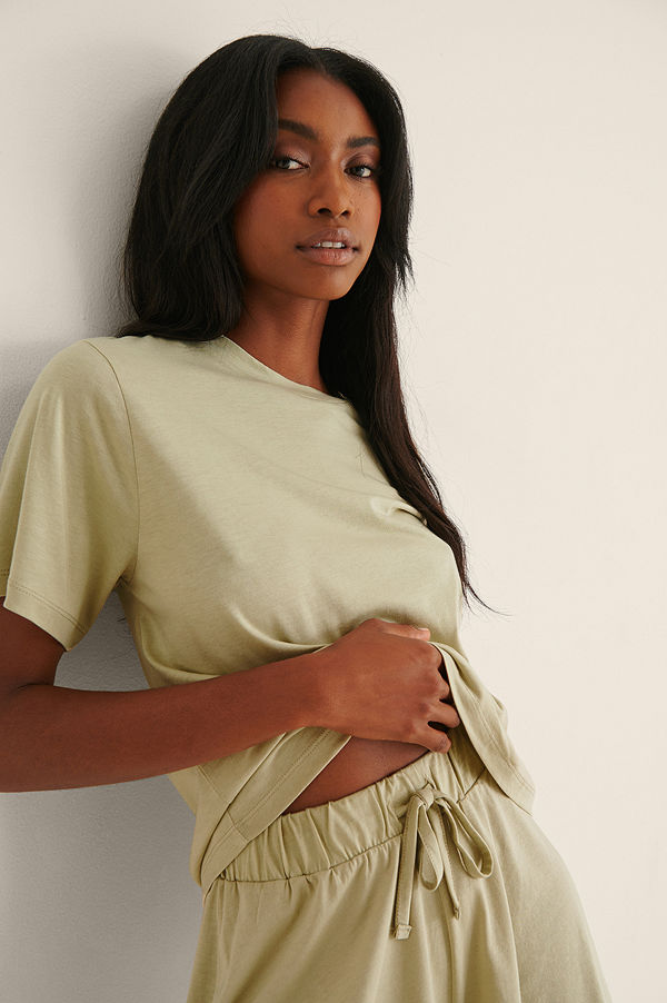 NA-KD Lingerie Soft Comfort Oversize T-Shirt grön