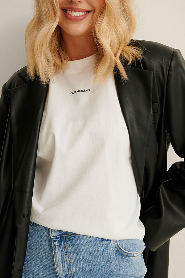 Calvin Klein Micro Branding Loose Tee vit