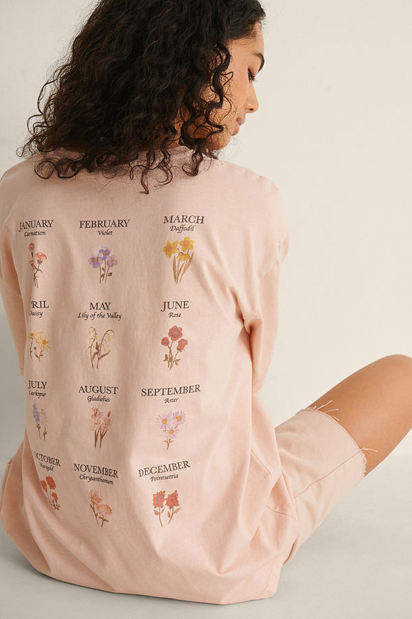 NA-KD Trend T-Shirt Med Tryck rosa