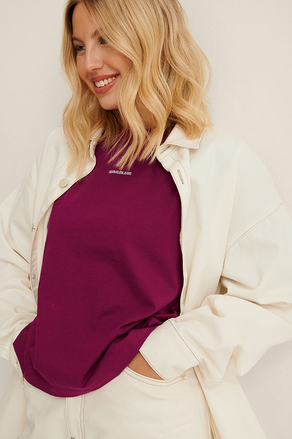 Calvin Klein Micro Branding Loose Tee rosa