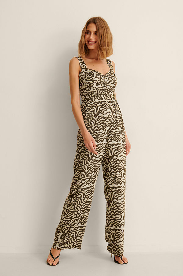 NA-KD Jumpsuit med knyt bak multicolor