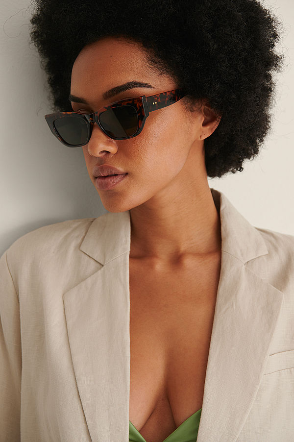 NA-KD Accessories Cateye-Bågade Solglasögon brun