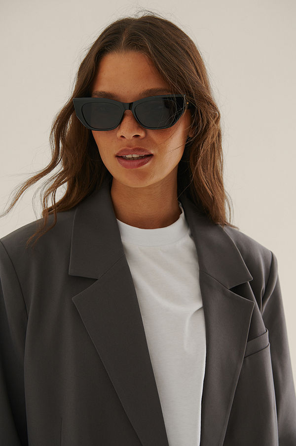 NA-KD Accessories Cateye-Bågade Solglasögon svart