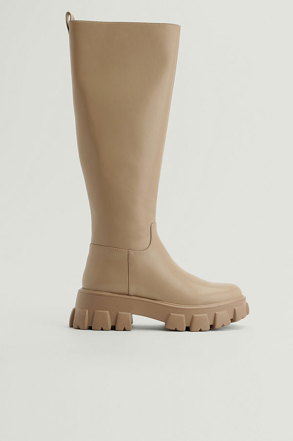 NA-KD Shoes Återvunna Boots Med Profilsula beige