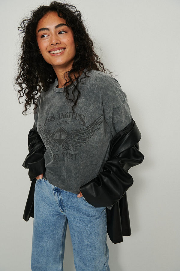 NA-KD Trend T-Shirt Med Los Angeles Tryck svart