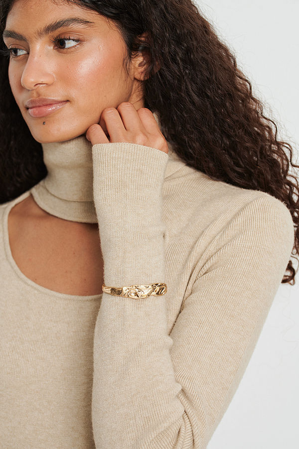 NA-KD Accessories smycke Chunky återvunnet hamrat armband guld