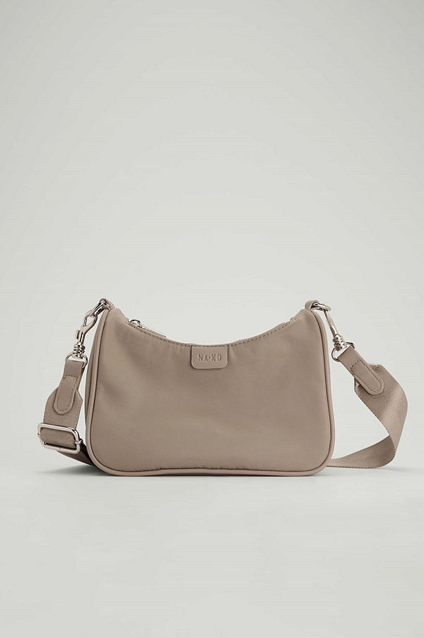 NA-KD Accessories omönstrad axelväska Sportig bag med remfäste grå