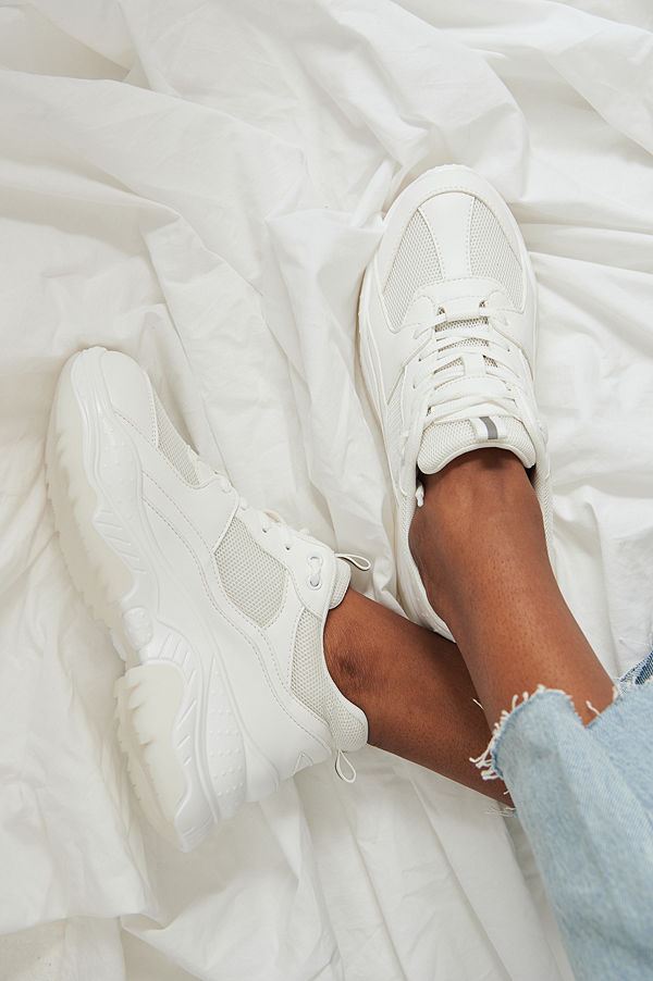 NA-KD Shoes Chunky meshträningsskor vit