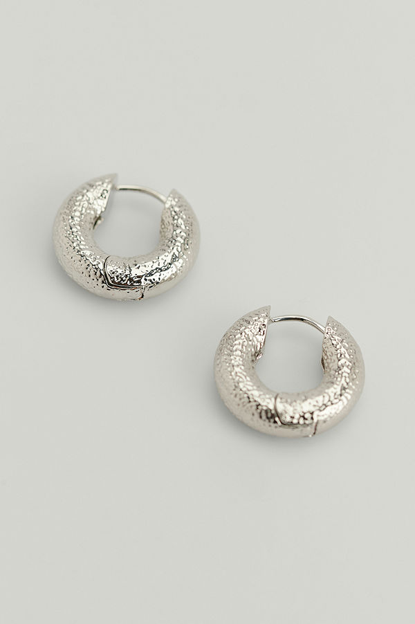 NA-KD Accessories smycke Chunky Återvunna Glänsande Hoops silver