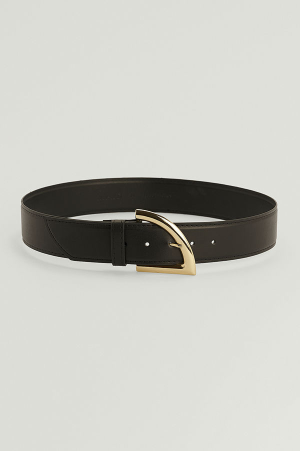 NA-KD Accessories Kantigt bälte med spänne svart
