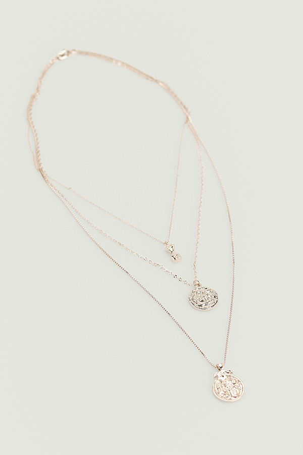 NA-KD Accessories smycke Halsband med hänge i tre lager silver