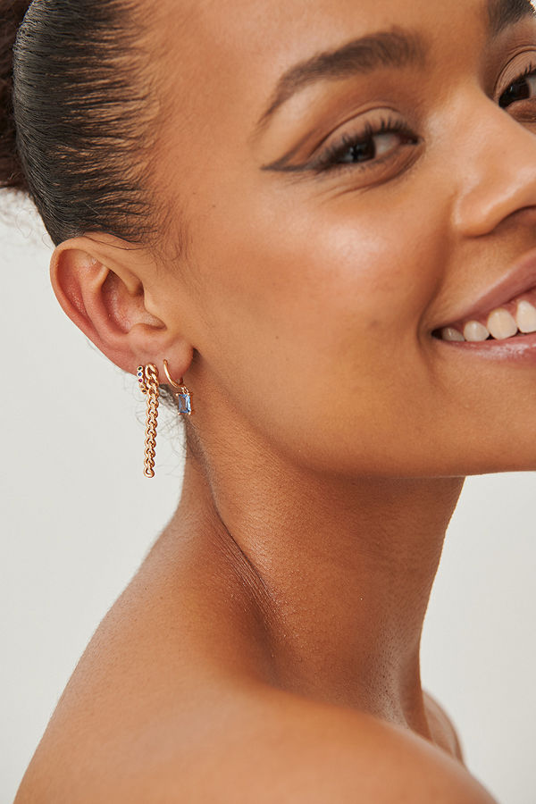 NA-KD Accessories smycke Multipack Hanging Sparkling Earrings guld