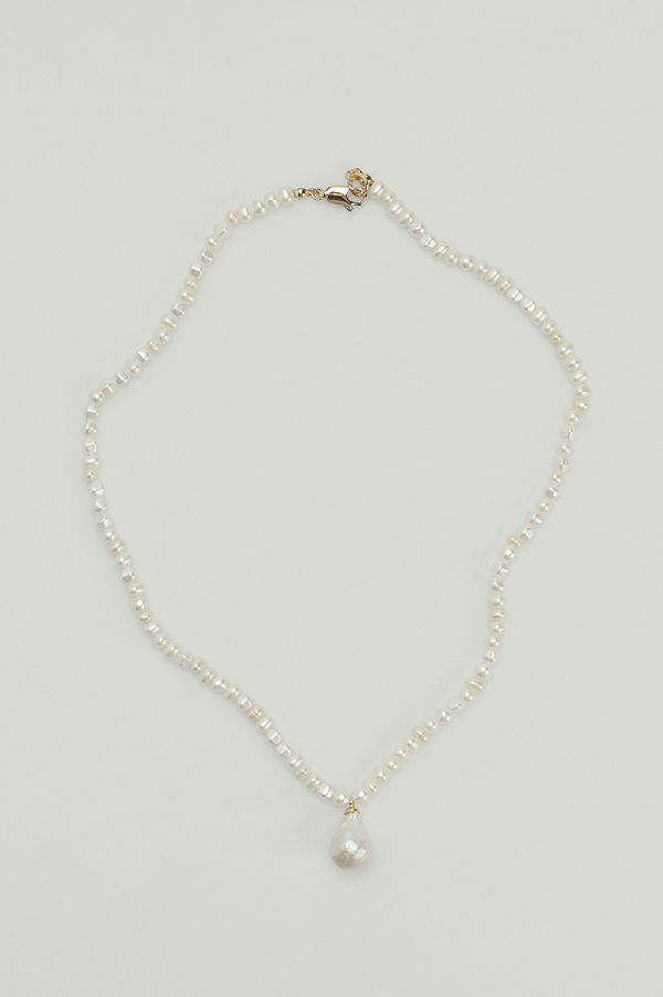 NA-KD Accessories smycke Halsband med stor glansig pärla vit