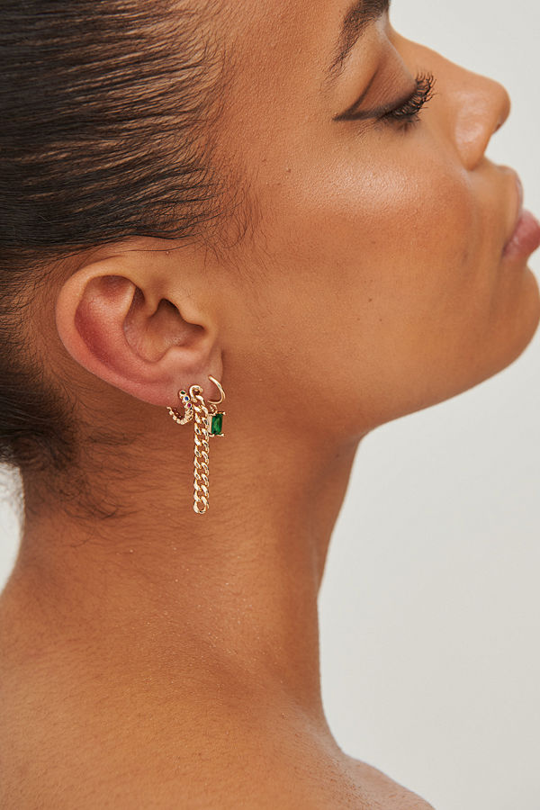 NA-KD Accessories smycke Multipack Hanging Sparkling Earrings guld