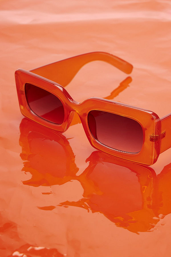 NA-KD Accessories Solglasögon med stora chunky bågar orange