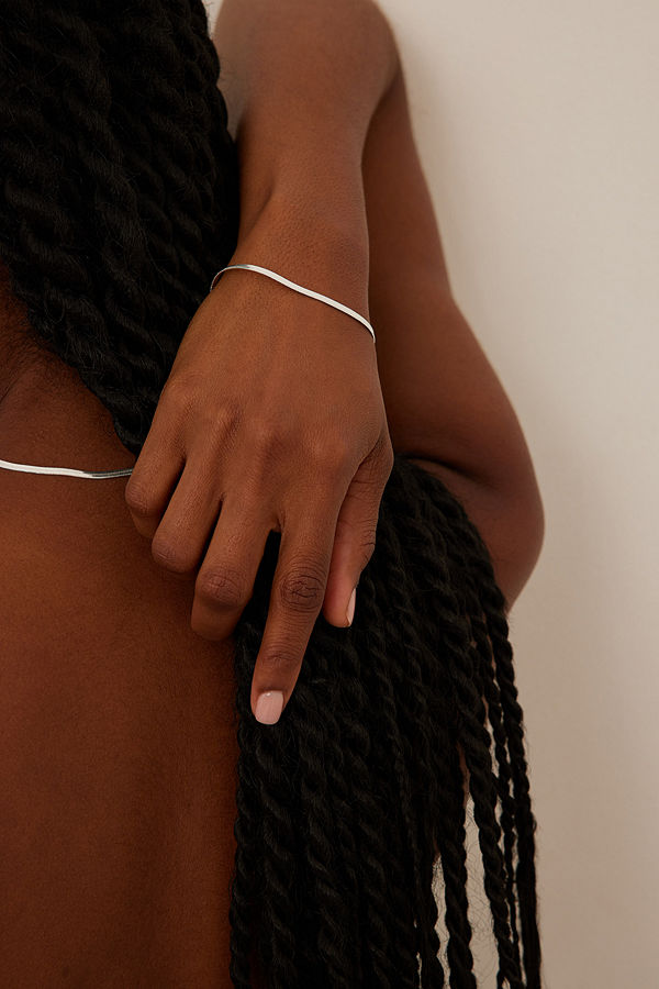 NA-KD Accessories smycke Silverpläterat glänsigt smalt halsband silver