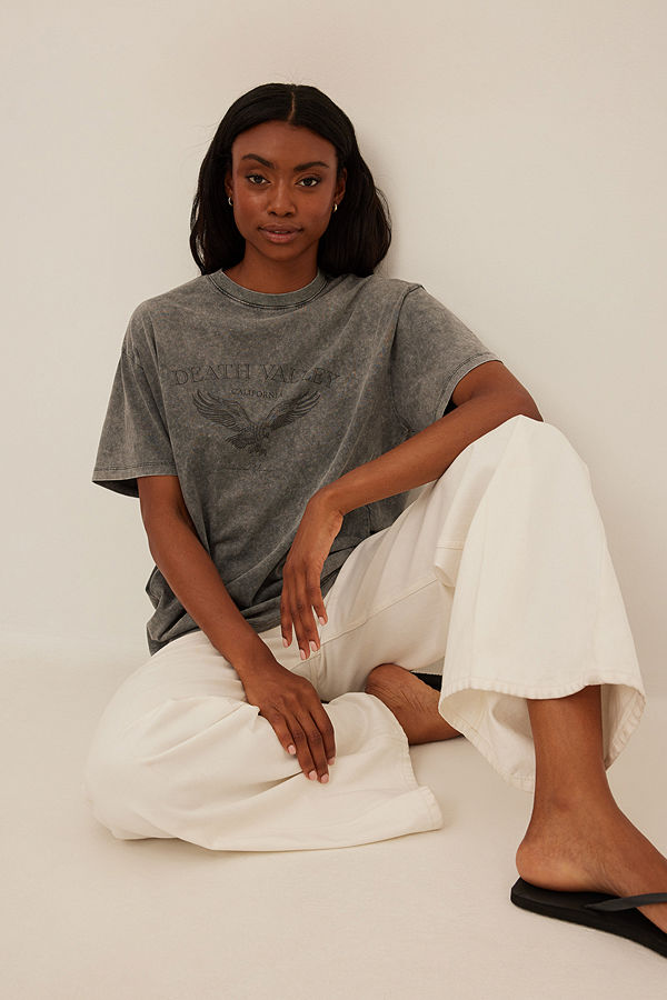 NA-KD Death Vallet oversized t-shirt grå