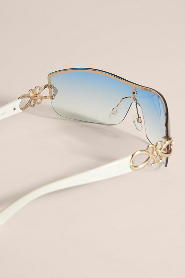 NA-KD Accessories Stora båglösa solglasögon blå
