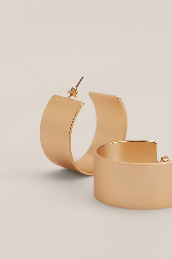 NA-KD Accessories smycke Big Wide Earrings guld