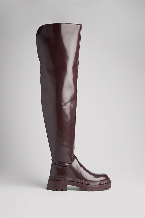 NA-KD Shoes Kraftiga lårhöga boots brun