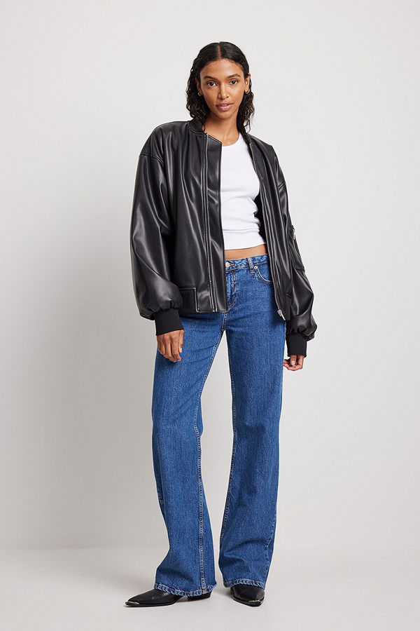 NA-KD Trend Jeans med låg midja blå