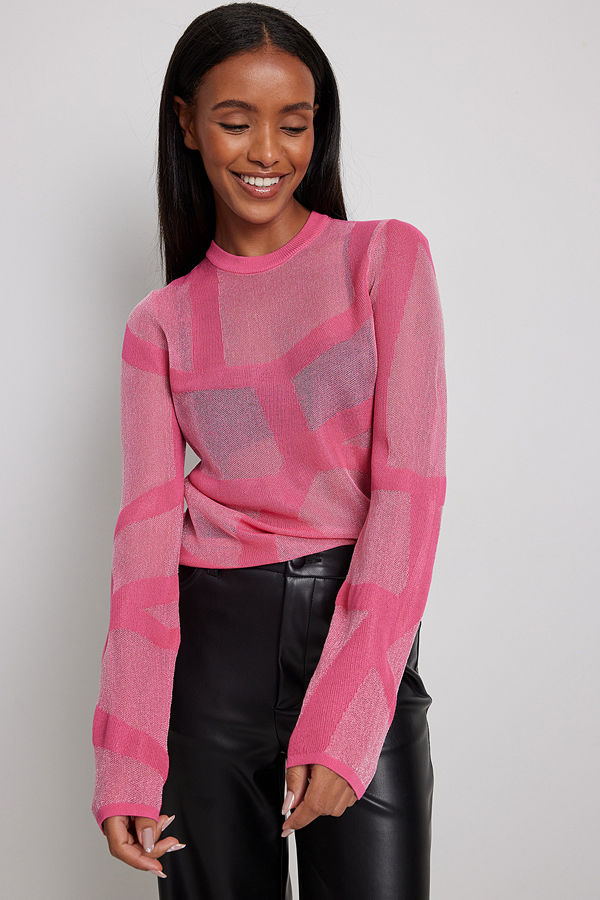 NA-KD Skir, stickad topp rosa