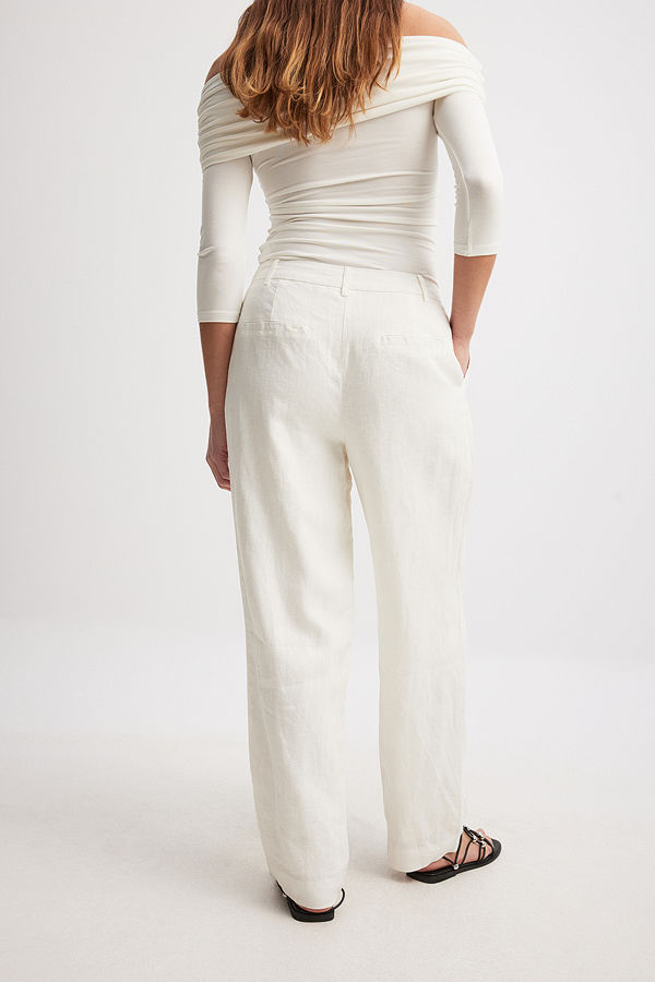 Claire Rose x NA-KD Byxor i linne vit