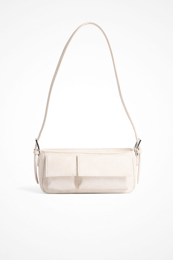 NA-KD Axelväska med ficka offvit