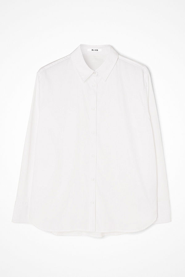 NA-KD Klassisk skjorta vit