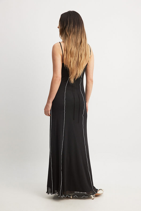 NA-KD Contrast Maxi Dress svart