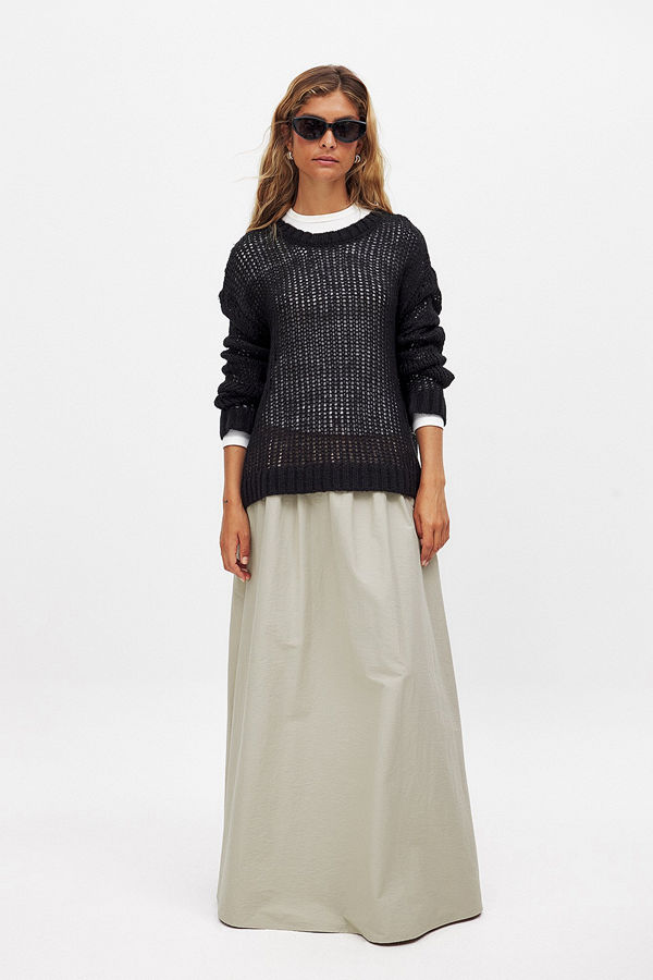 NA-KD Midikjol i bomull beige