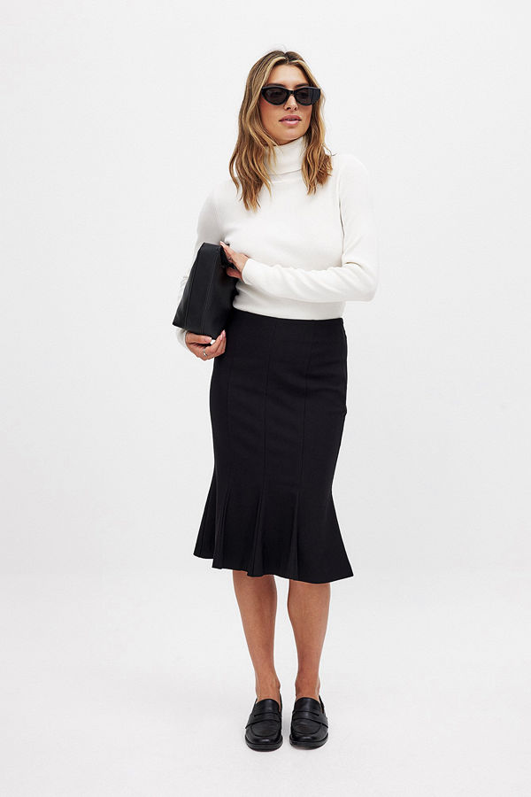 NA-KD Knee length Mermaid Skirt svart