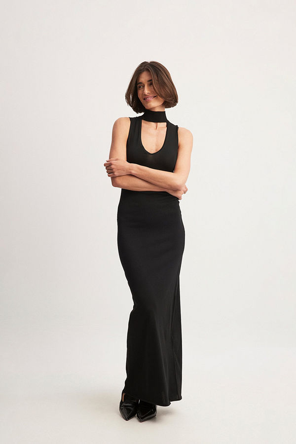 Ivona Zupet x NA-KD Choker Detail Maxi Dress svart