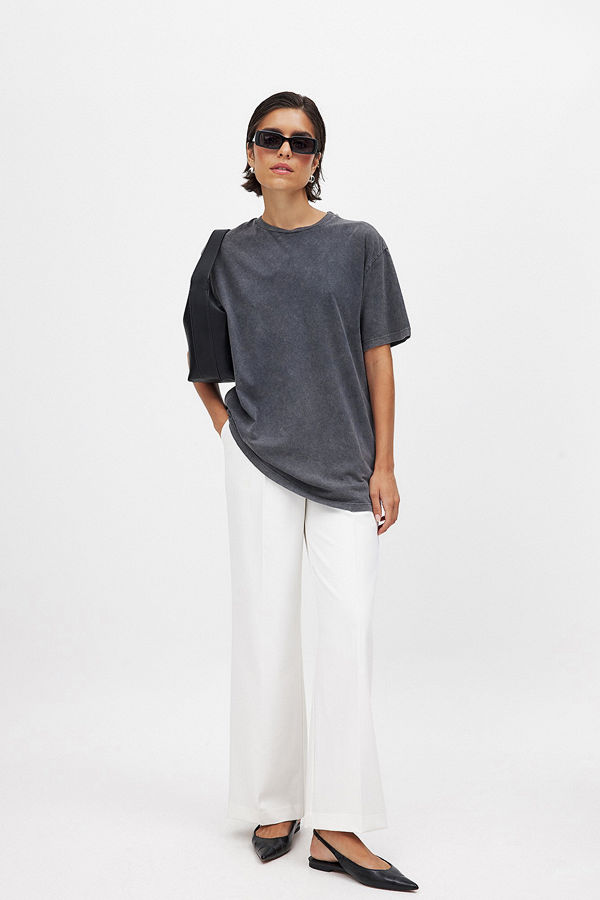 NA-KD Oversized syrtvättad T-shirt grå
